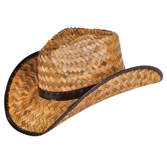 Unbranded Accessories - 🆕 Straw Rolled Brim Cowboy Hat